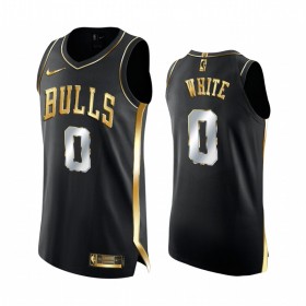 Maillot NBA Chicago Bulls Coby White 0 2020-21 Noir Golden Edition Swingman - Homme